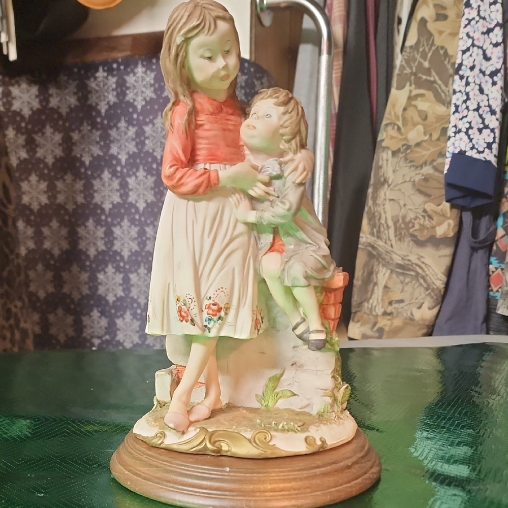 Sister And Brother Capodimote Italian Porcelain.